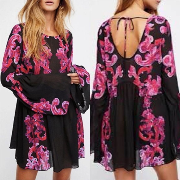 Free People Dresses & Skirts - Free People Printed Symphony Sheer Dress M